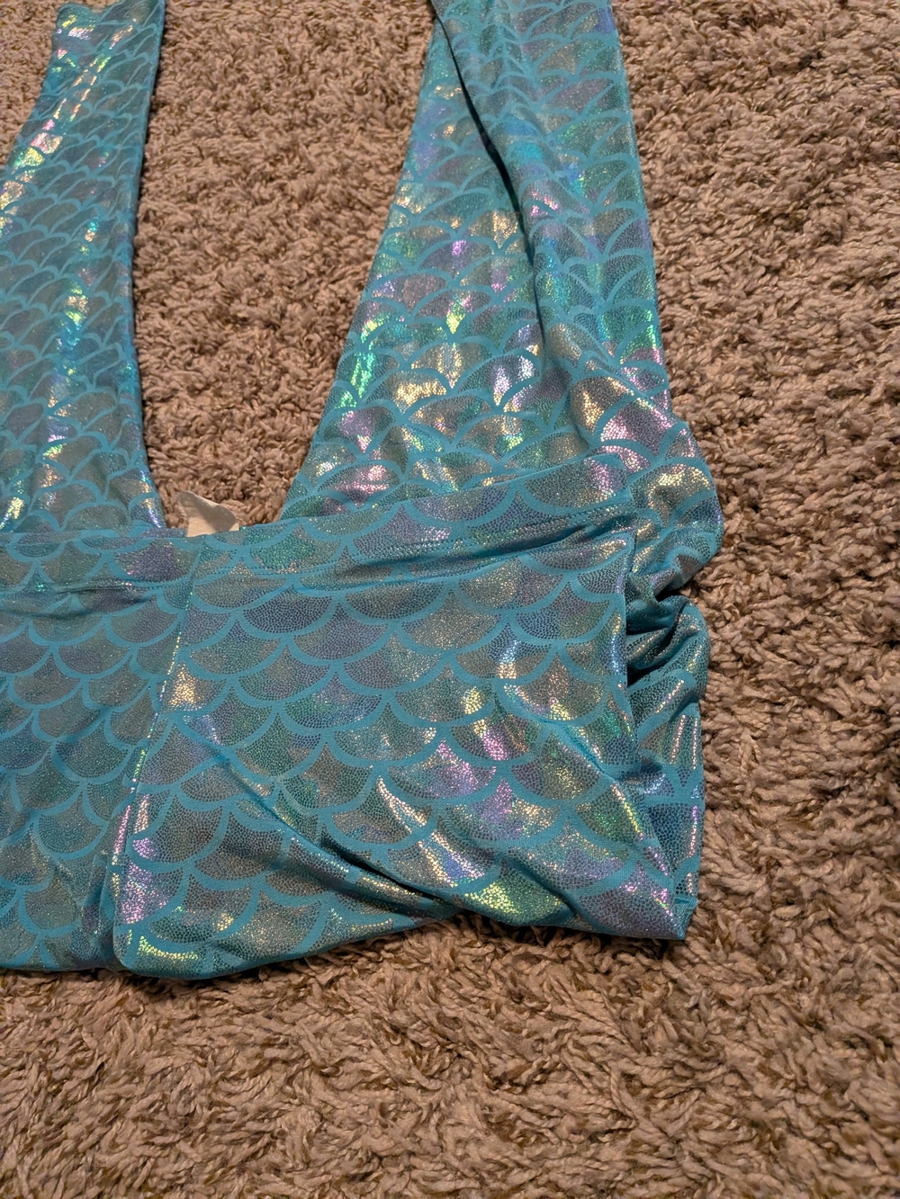 Blue Mermaid Scale Leggings - - Picture 5 of 10